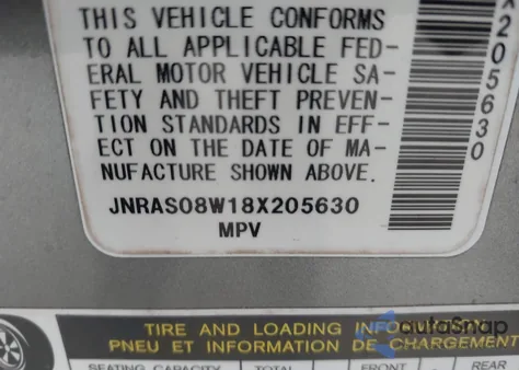 2008 Infiniti Fx35 z USA, uszkodzony, nr VIN JNRAS08W18X205630